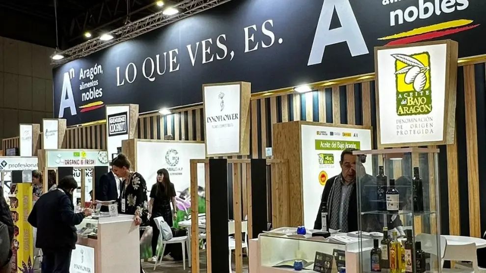 Diez empresas participan en Alimentaria agrupadas en el espacio institucional de Aragón Alimentos Nobles.
