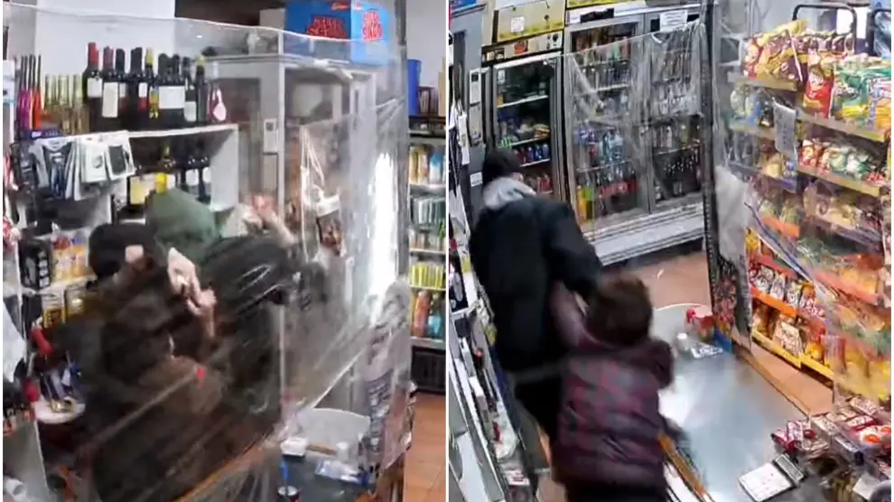 Imágenes de ambos robos captadas por las cámaras de los establecimientos