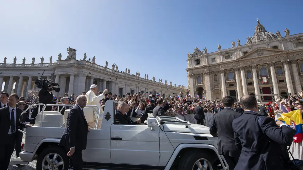 El Papa durante Domingo de Ramos en el Vaticano.
