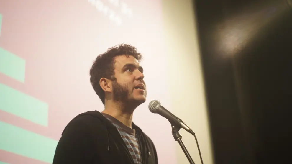 El cineasta aragonés Javier Macipe, durante la presentación de su película en el Festival Internacional Cinematográfico de Uruguay