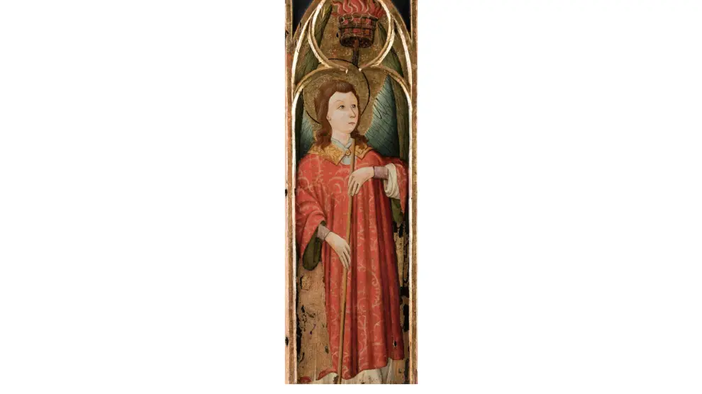 La tabla de Blasco de Grañén, que fue inicialmente atribuida al retablo de Anento, se subastará el 10 de abril.