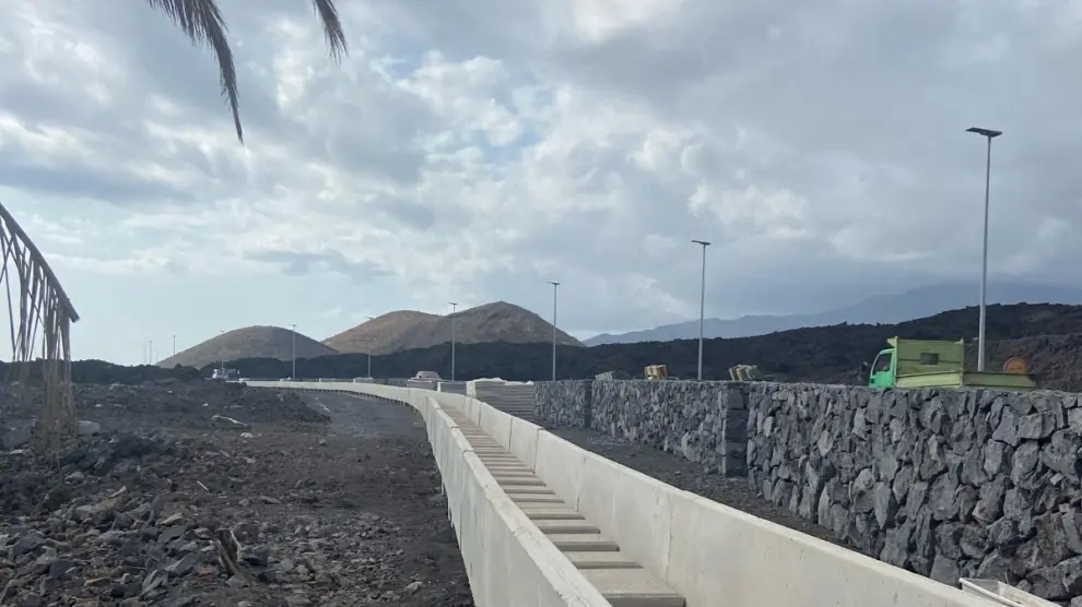 Un tramo de las nuevas canalizaciones de La Palma, cuyas piezas han sido fabricadas en Calanda.