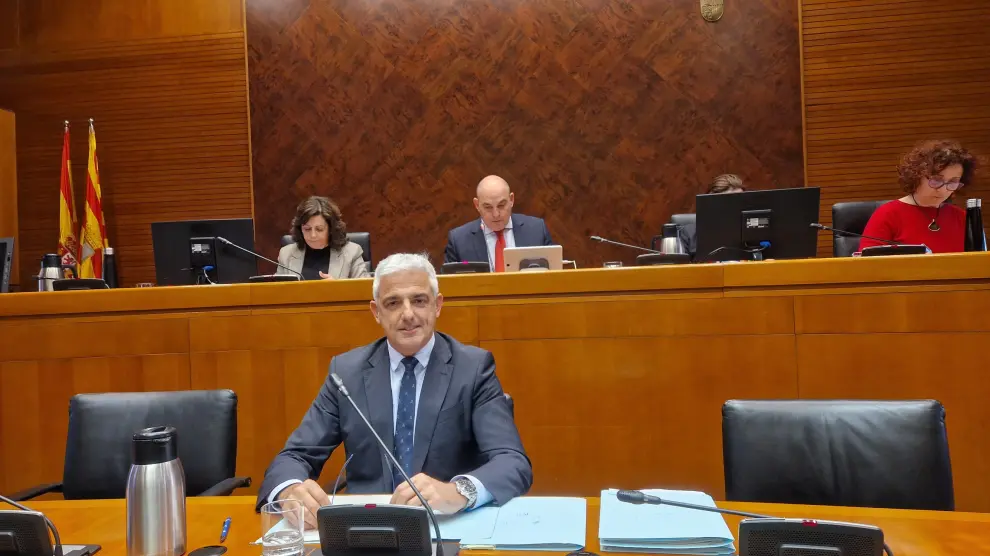 El director general de Salud Digital e Infraestructuras, Joaquín Velilla, comparece en la Comisión de Sanidad en las Cortes de Aragón.