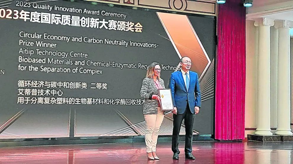 Berta Gonzalvo, directora de Investigación de Aitiip, recogió el premio en un evento en Zhuhai (China).