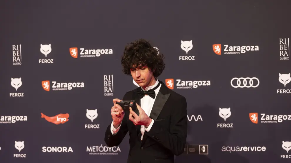 Jorge Fuembuena, en la gala de la X edición de los Premios Feroz, en el Auditorio de Zaragoza.