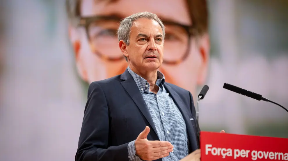 El expresidente del Gobierno José Luis Rodríguez Zapatero en un acto de campaña del PSC en Tarragona..LORENA SOPENA - EUROPA PRESS..27/04/2024 [[[EP]]]