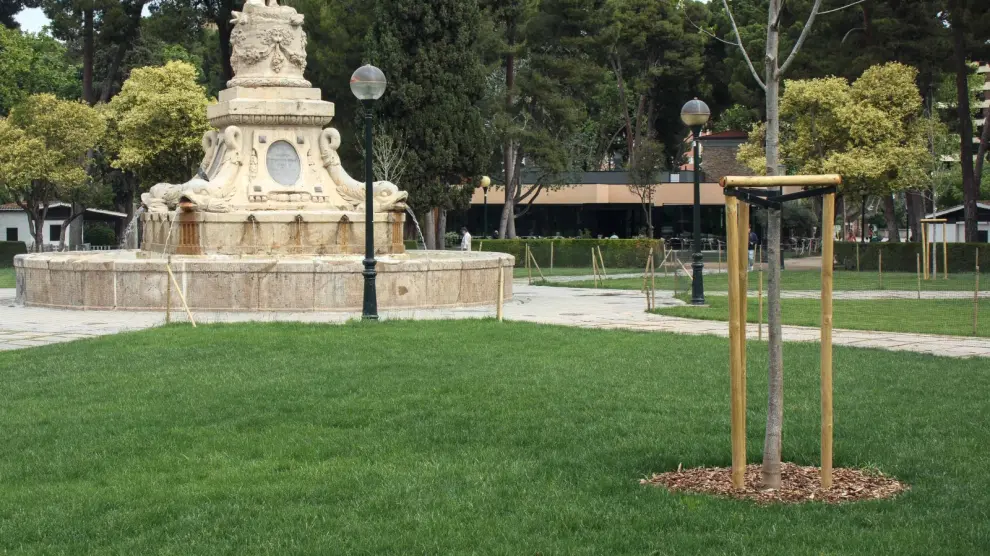 La plaza de la Princesa, en el parque Grande, tras su renovación.