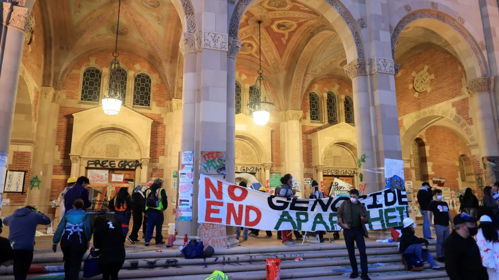 Protestas palestinas en la Universidad de California en Los Ángeles