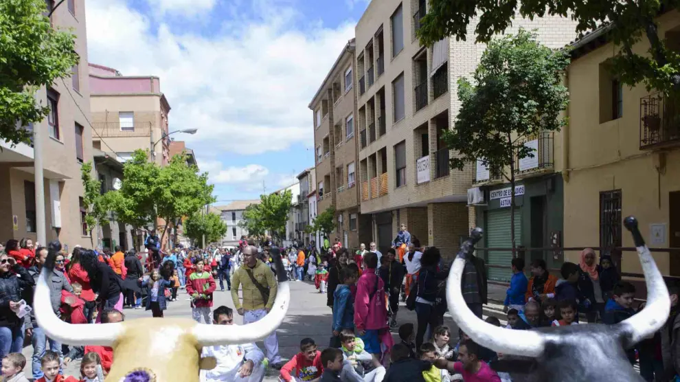 Encierro infantil de las fiestas de Casetas en una imagen de archivo