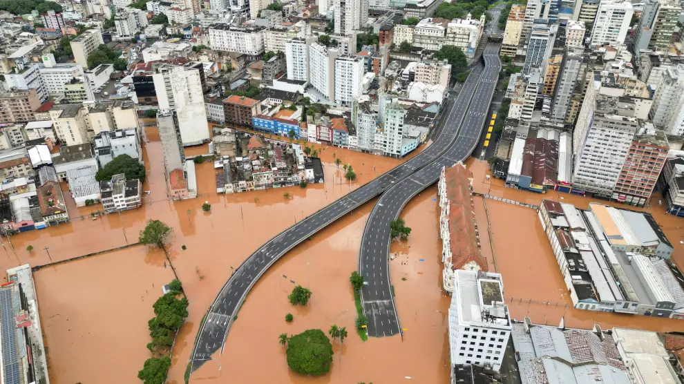 Inundaciones en la ciudad de Porto Alegre, en Brasil.