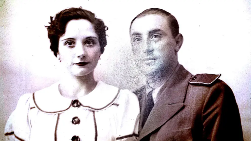 María Pilar y Gioacchino Rinaldi en una fotografía fechada el 8 de abril de 1939.