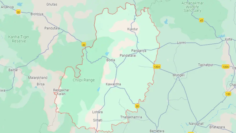 Distrito de Kabirdham, situado en el estado indio de Chhattisgarh, donde ha ocurrido el accidente.