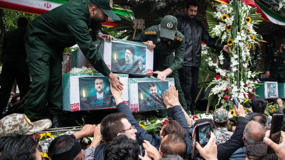 Cortejo fúnebre en Tabriz por la muerte del presidente de Irán, Ebrahim Raisí