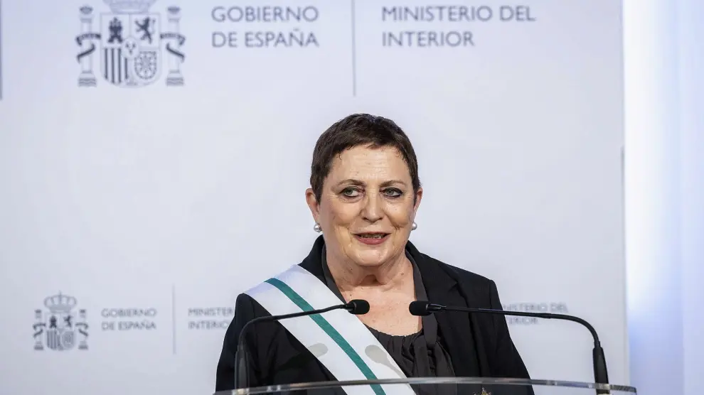 Mercedes Gallizo agradeció el galardón con un discurso muy ligado a la política del Ministerio del Interior.