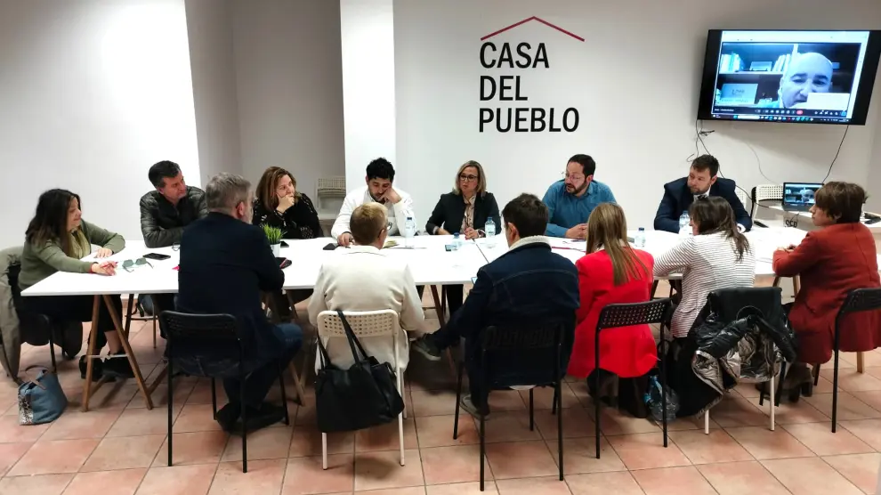 Reunión del comité electoral del PSOE para preparar la campaña de las elecciones europeas.