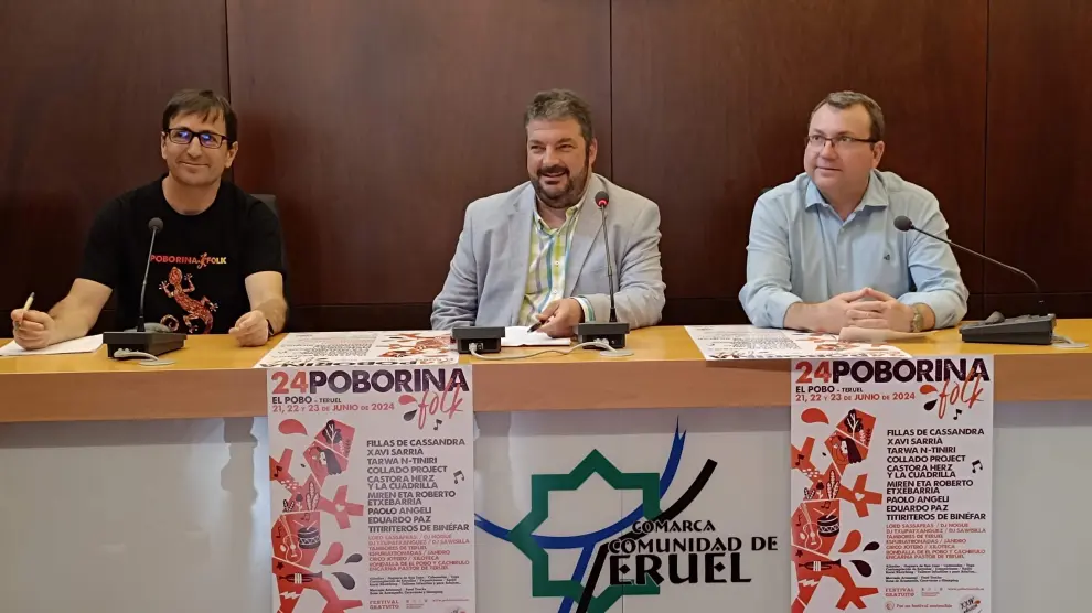 Presentación del programa de Poborina Folk, en la Comarca de Teruel.