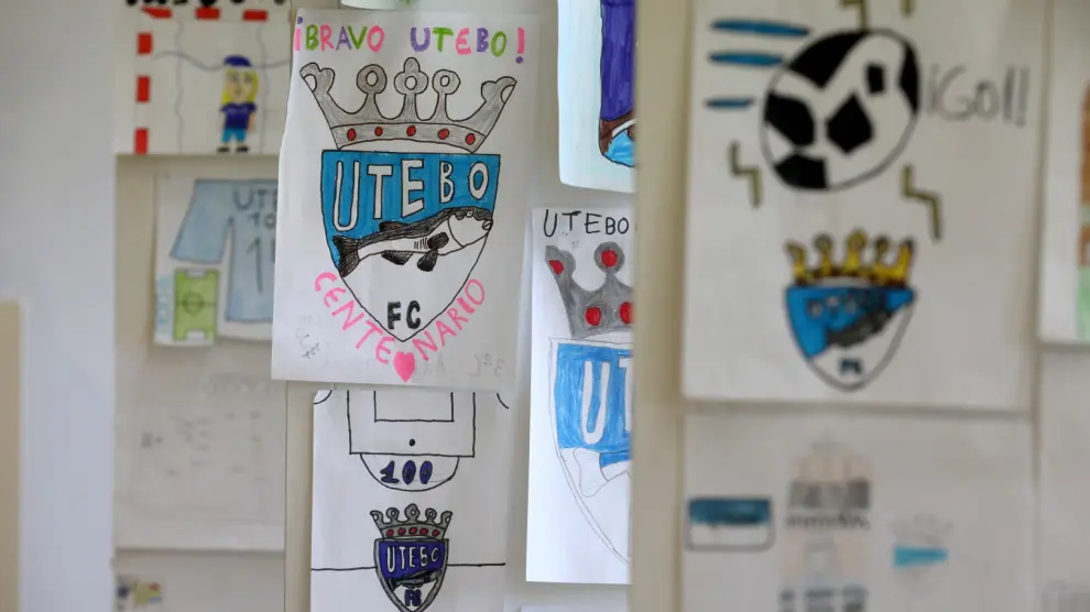 Más de 400 alumnos del colegio Artazos de Utebo han realizado un trabajo con dibujos y cerámicas sobre el significado del club de su pueblo.