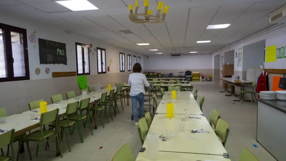Comedor colegio Ensanche Teruel. foto Antonio Garcia bykofoto 31 05 24 [[[FOTOGRAFOS]]]