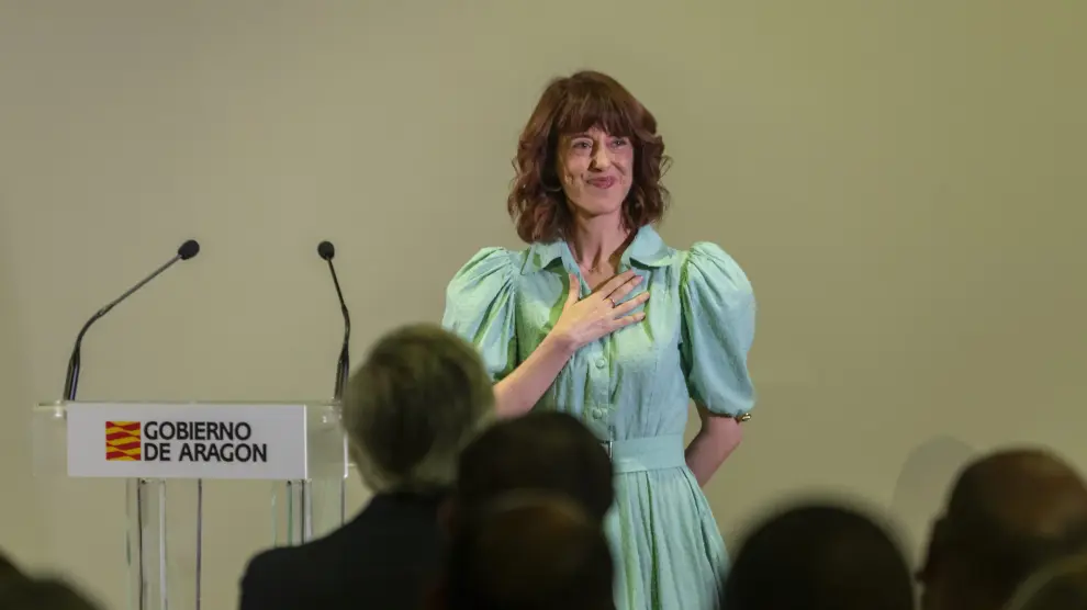 Irene Vallejo en la ceremonia de entrega del Premio de las Letras Aragonesas.