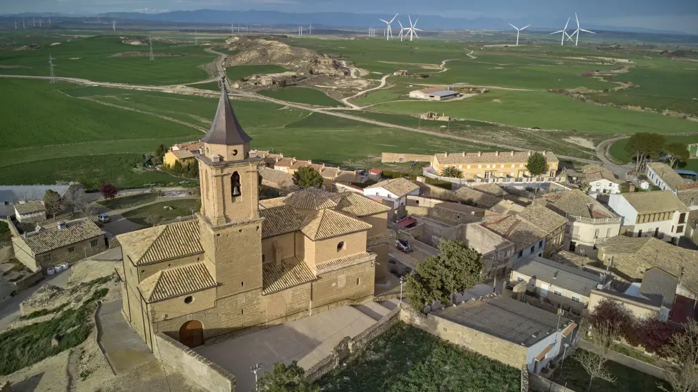 Vista aérea de Las Pedrosas, en la Comarca de las Cinco Villas