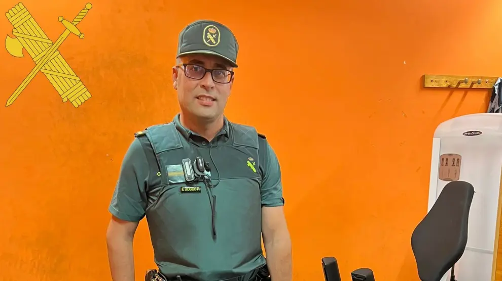 Sergio Cabrera, el cabo primero de la Guardia Civil del puesto de Valdealgorfa que auxilió a un hombre.