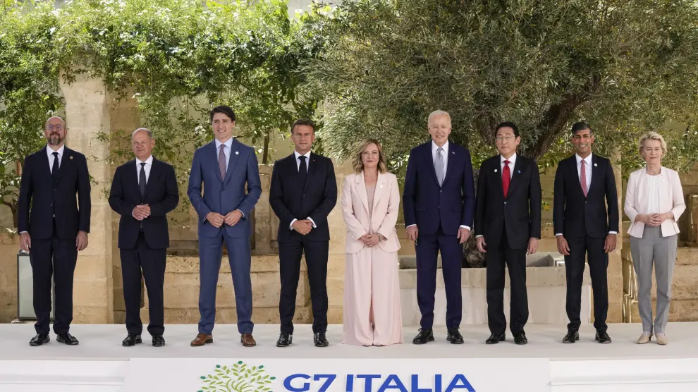 Primera jornada de trabajo del G7, celebrado en Italia.