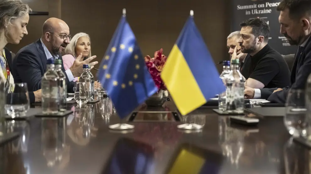 Plenario de la Cumbre de la Paz para Ucrania, con Zelenski