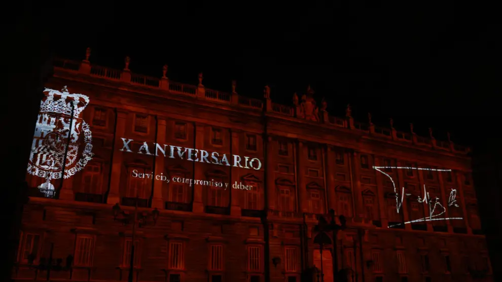 Final de fiesta de la conmemoración de los 10 años de reinado de Felipe VI