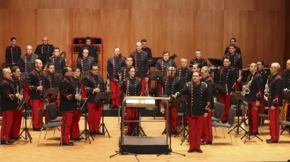 La Banda de la Academia General Militar, en un concierto en Huesca.