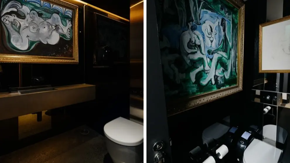 Los dos cuadros de Picasso colgados en los baños de señoras de un museo australiano.
