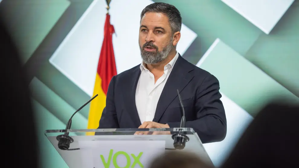 Santiago Abascal se dirige a los afiliados de Vox tras la Asamblea General del partido