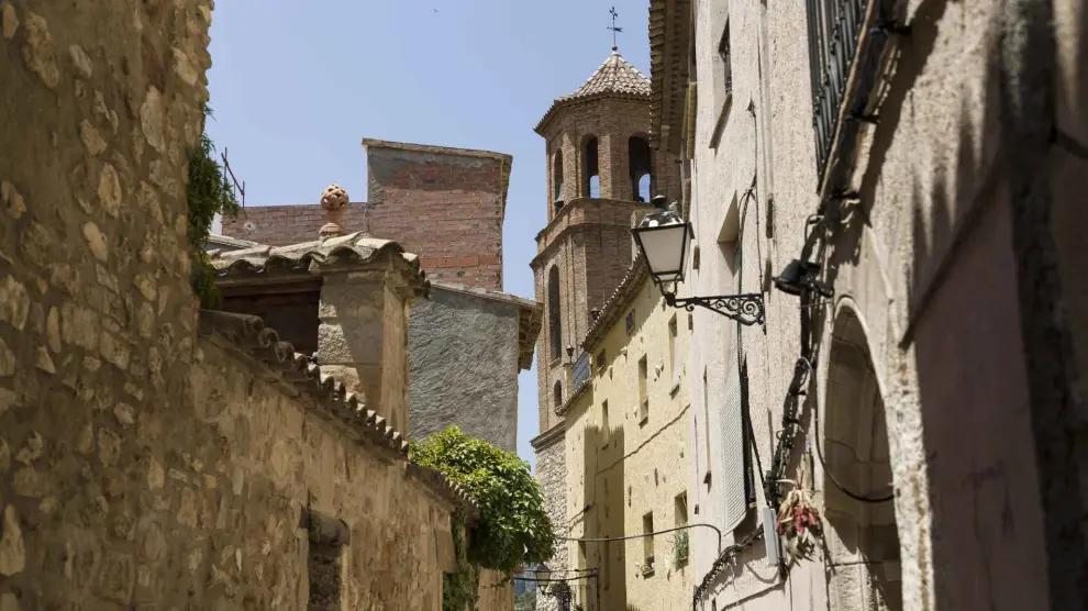 Torre de la iglesia de la Asunción en Baldellou