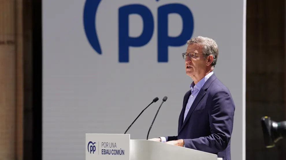 El presidente del Partido Popular, Alberto Núñez Feijóo, este lunes.