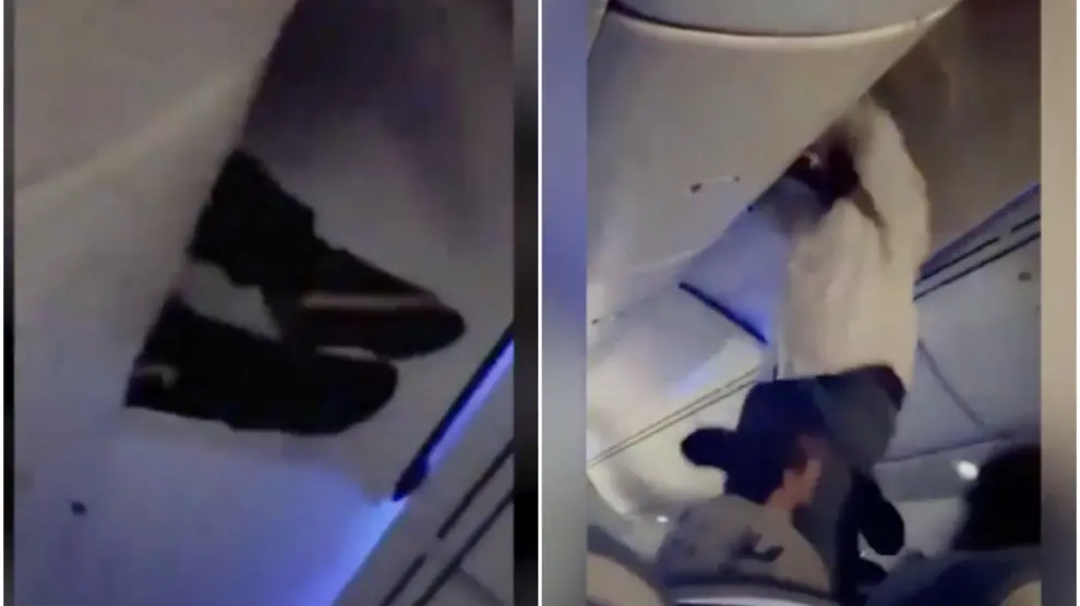 Imágenes del vídeo compartido por pasajeros en redes sociales