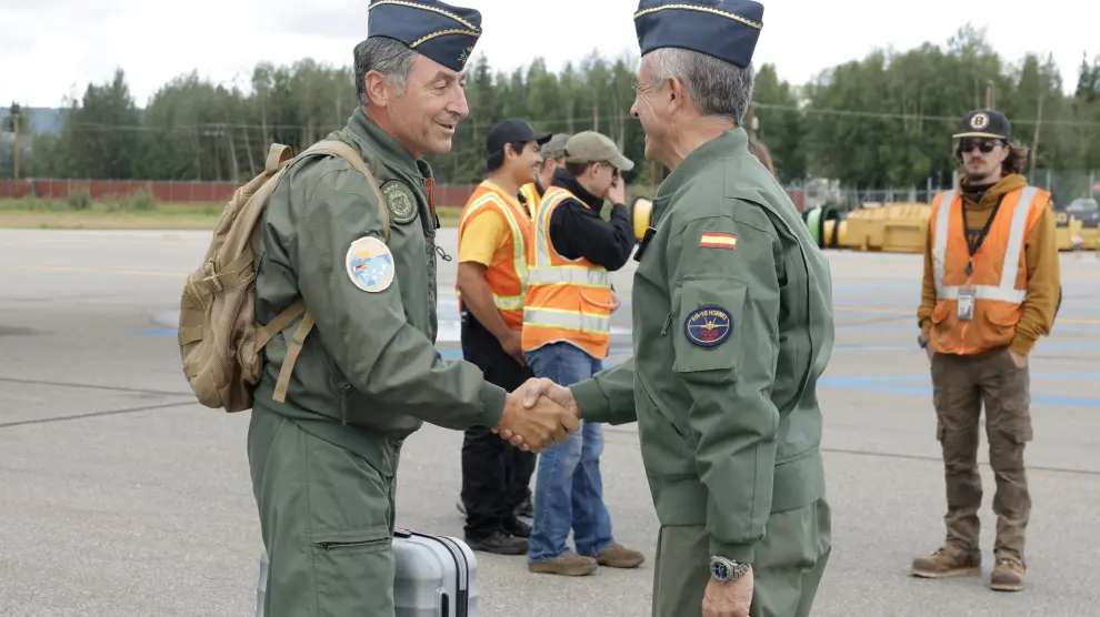 El jefe del Mando de Combate, teniente general Francisco González-Espresati Amián ha visitado a los militares de la misión Pacific Skies 24 desplegado en la Base Aérea de Eielson (Alaska).