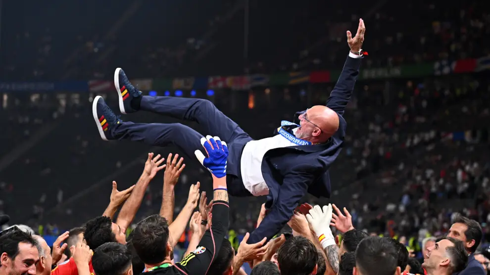 Luis de la Fuente celebra la final de la Eurocopa