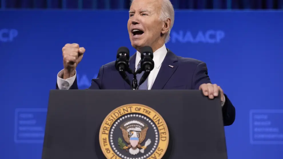 El presidente de Estados Unidos, Joe Biden, en la Convención Nacional en Las Vegas.