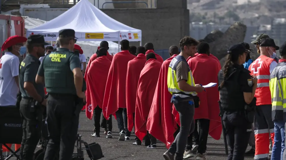 Llegada de inmigrantes a las costas de Gran Canaria