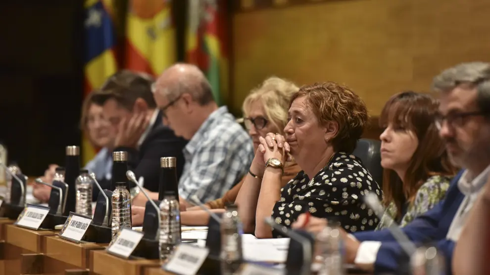 Concejales del PSOE durante un pleno municipal.