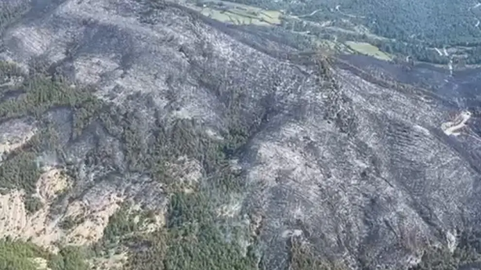 El fuego que se desató el martes ha arrasado más de 140 hectáreas de pinos hasta este miércoles por la mañana.