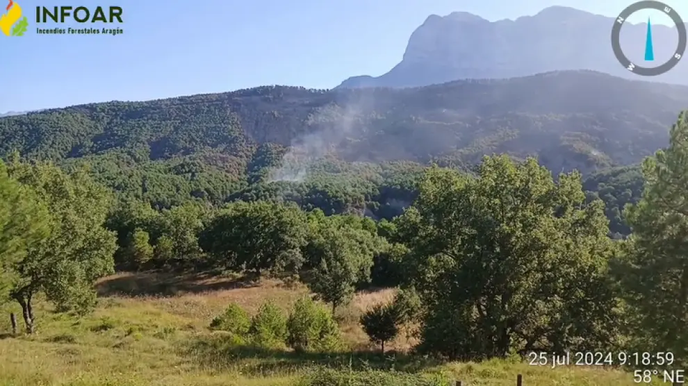 Vídeo de la zona afecta por las llamas este jueves por la mañana