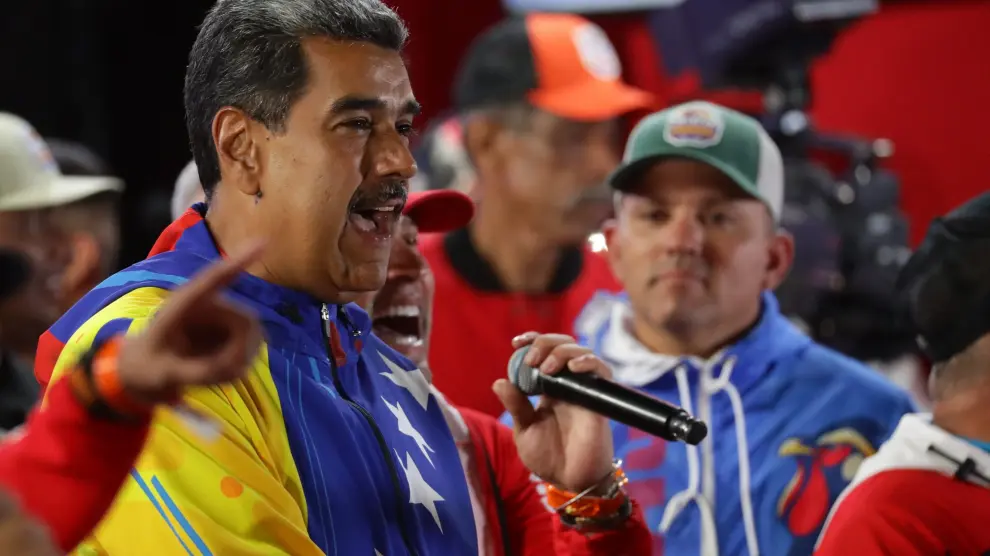 Nicolás Maduro en el discurso tras conocer los resultados de las elecciones presidenciales de 2024.