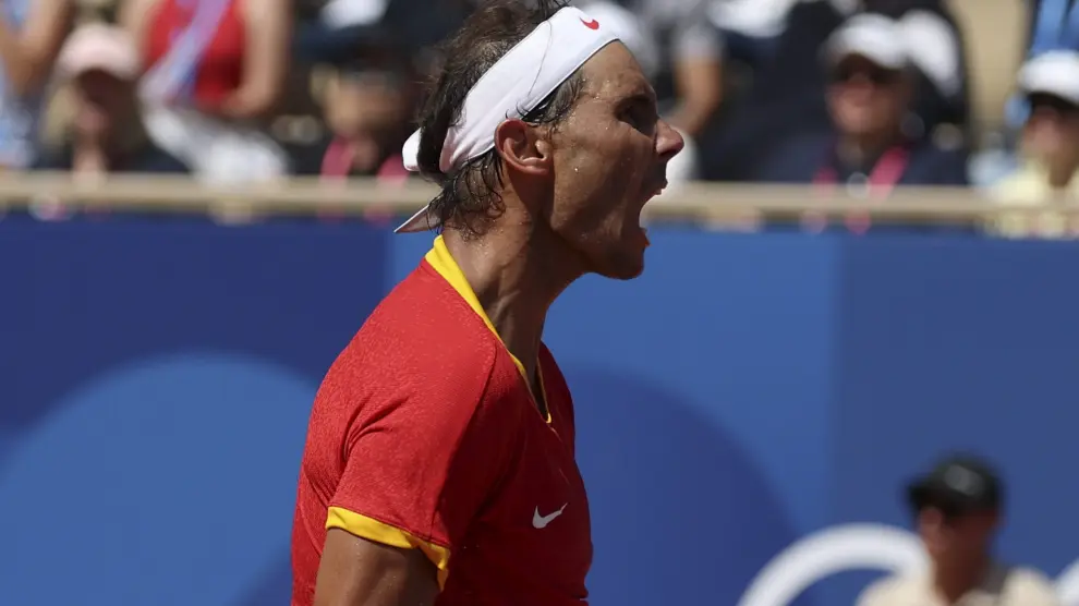 Rafa Nadal, en un momento durante el partido contra Novak Djokovic. FRANCIA PARIS 2024 TENIS