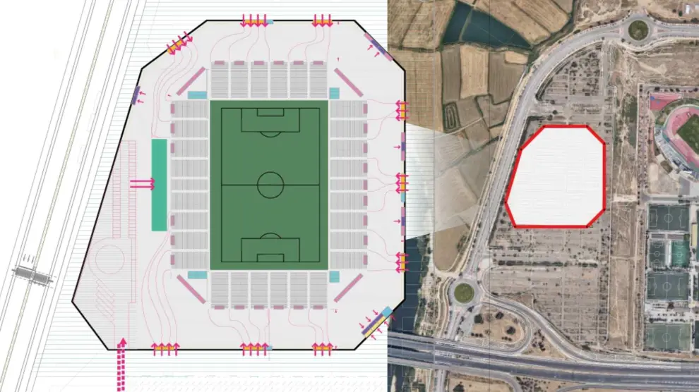 Así será el estadio modular del Parking Norte de la Expo