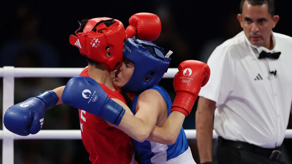 Combate de boxeo femenino de 57 kg. FRANCIA PARÍS 2024 BOEO