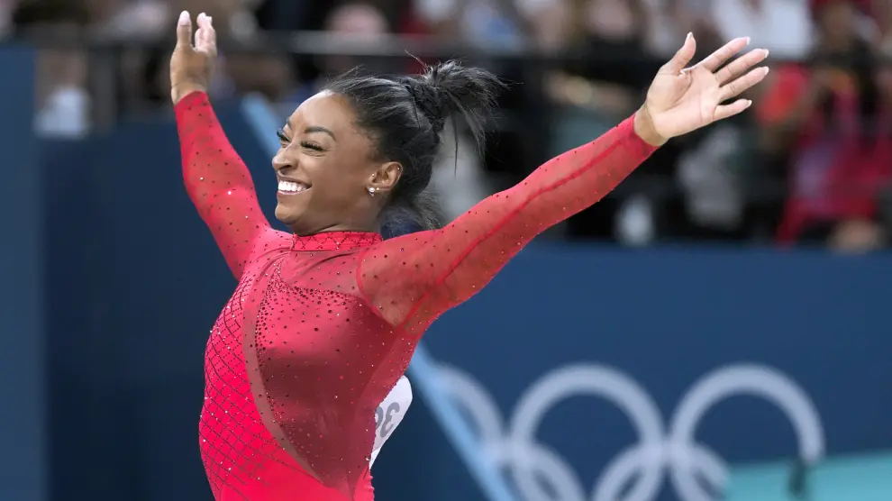 La estadounidense Simone Biles, medalla en salto en los Juegos Olímpicos de París 2024.