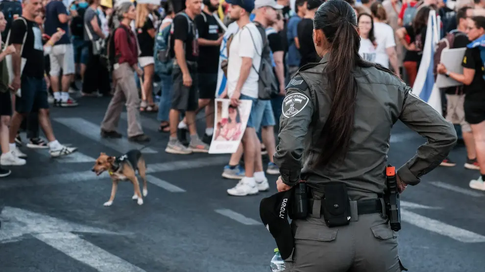 Policía en Jerusalén, Israel.