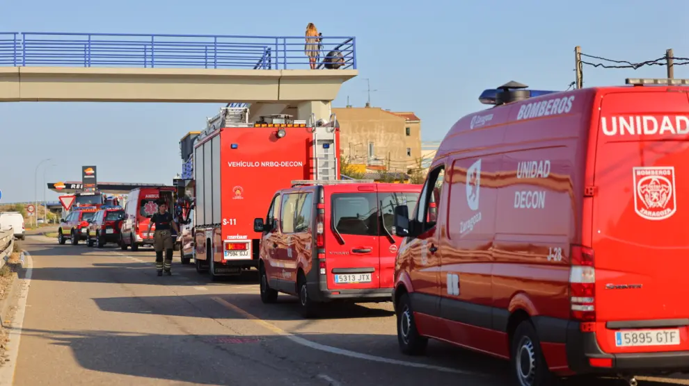 Incendio en la empresa 'Productos QP' de Utebo