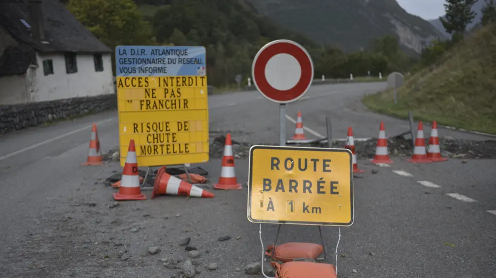 Cierre de la carretera francesa en Somport.