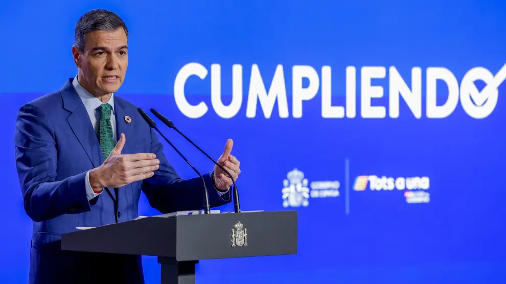 El presidente del Gobierno, Pedro Sánchez, ofrece una rueda de prensa tras reunión del último Consejo de Ministros del año.